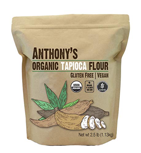 Amidon de farine de tapioca biologique d'Anthony, 2,5 lb, sans gluten et sans OGM