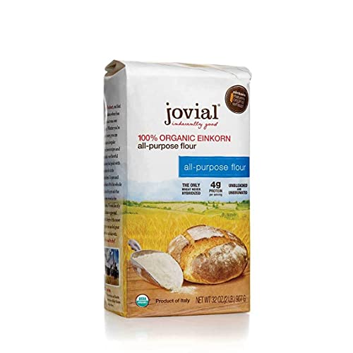 Farine Einkorn joviale biologique pour tous les usages: farine écru, blé biologique de nature, casher, non vérifié par les OGM, farine pour tous les usages - 32 oz (10 emballages)