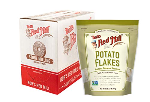 Bob's Red Mill Instant Mashed Potatoes Creamy Potato Flakes, 16 onces (Pack de 4)
